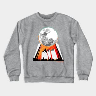 Burning Moon Abstract Crewneck Sweatshirt